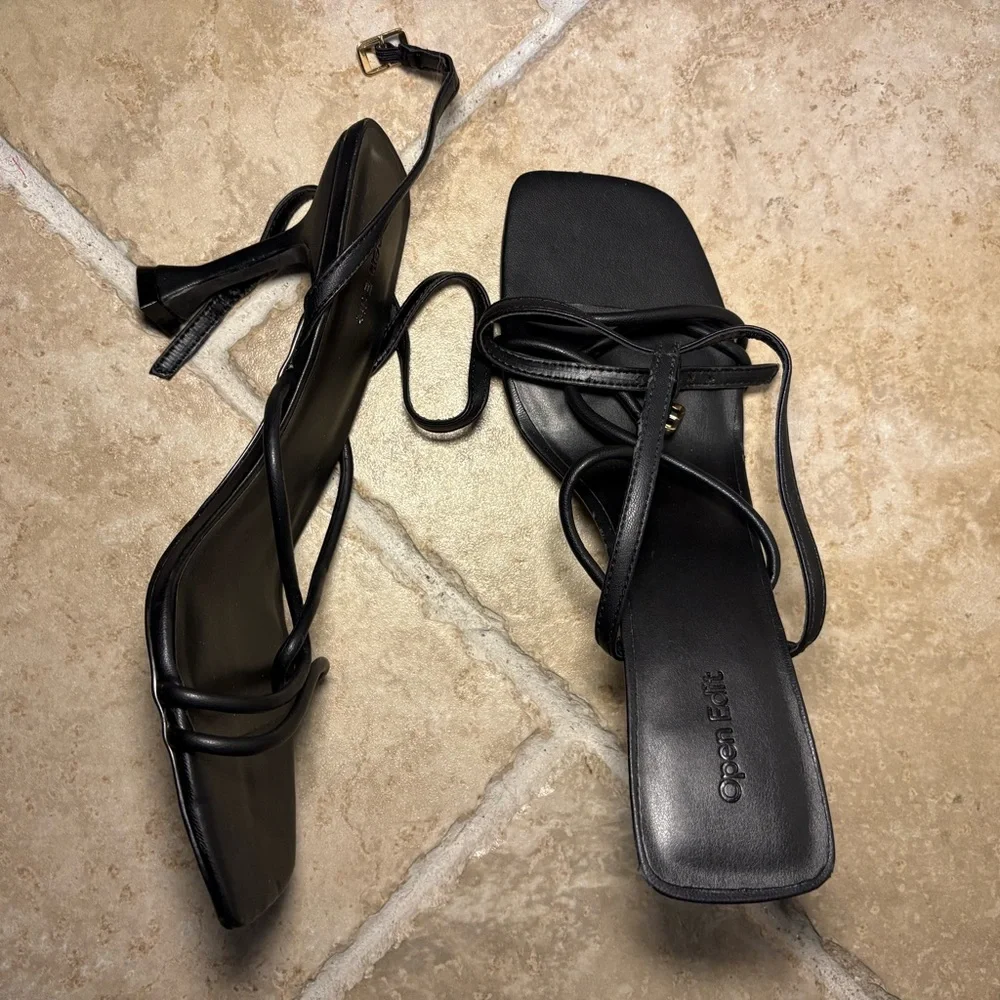 New Open Edit Women’s Strappy Square‎ Toe Rachel Sandals